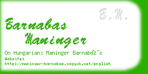 barnabas maninger business card